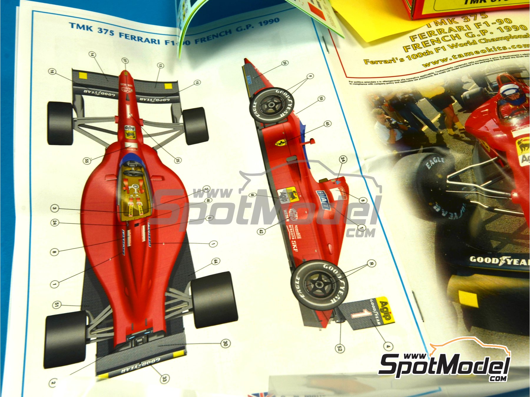 Tameo Kits TMK375: Car scale model kit 1/43 scale - Ferrari F1/90 Scuderia  Ferrari Team sponsored by Marlboro #1, 2 - Alain Prost (FR), Nigel Ernest  James Mansell (GB) - French Formula 1 Grand Prix 1990 (ref. TMK375) |  SpotModel